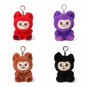 LaBabies Monsters Halloween Plush Clip- Rere Fifi Wuwu Didi Charm Complete Set 4